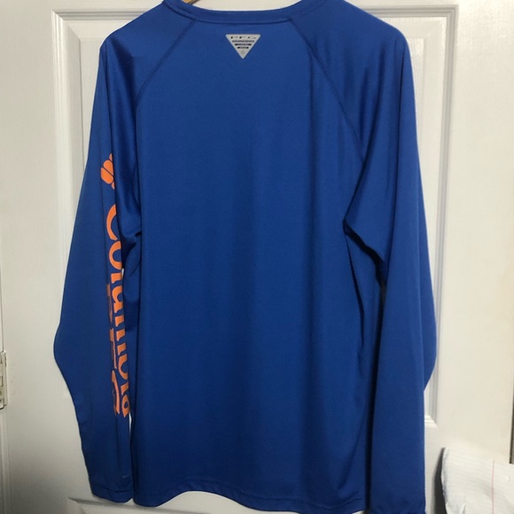 Columbia PFG Omni-Shade Dri Fit Long Sleeve Shirt Blue Men's Size Medium - Picture 11 of 11